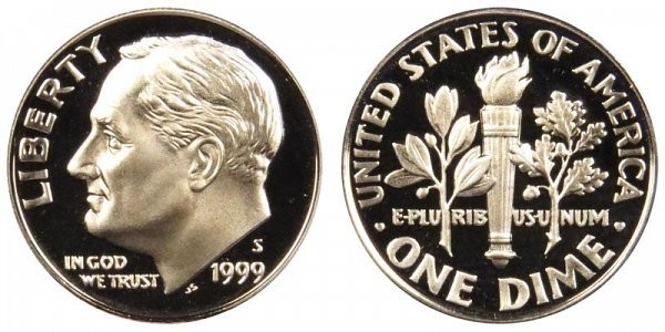 1999 S Proof Roosevelt Dime From Proof Set