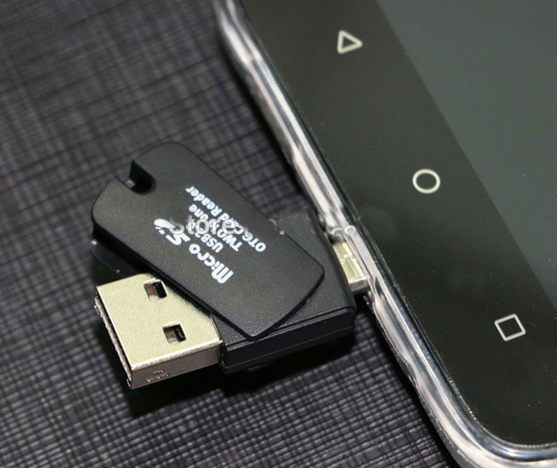 2-in-1 Micro sd OTG Card Reader Micro usb OTG TF/SD Card Reader For Phone PC
