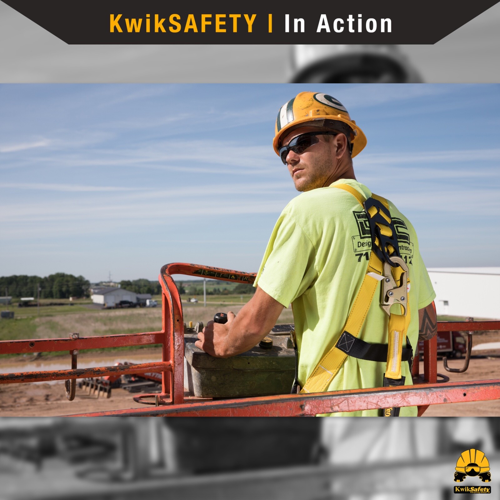 KwikSafety SCORPION ANSI Fall Protection Safety Harness w/ Attached 6ft Lanyard