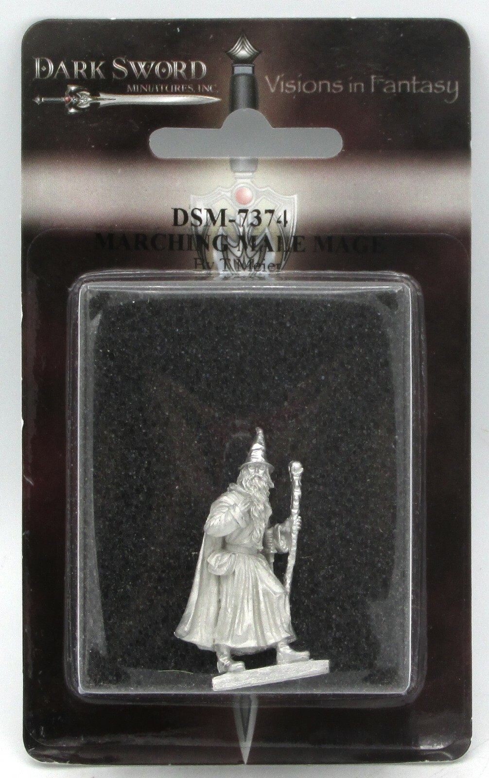 Dark Sword DSM-7374 Marching Male Mage (Tom Meier) Wizard with Staff Miniature
