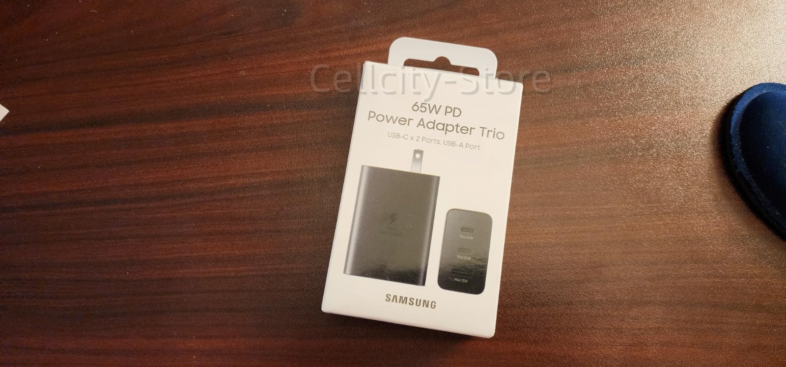 Samsung Black 65W Trio Adapter Fast Charging USB Type C Charge
