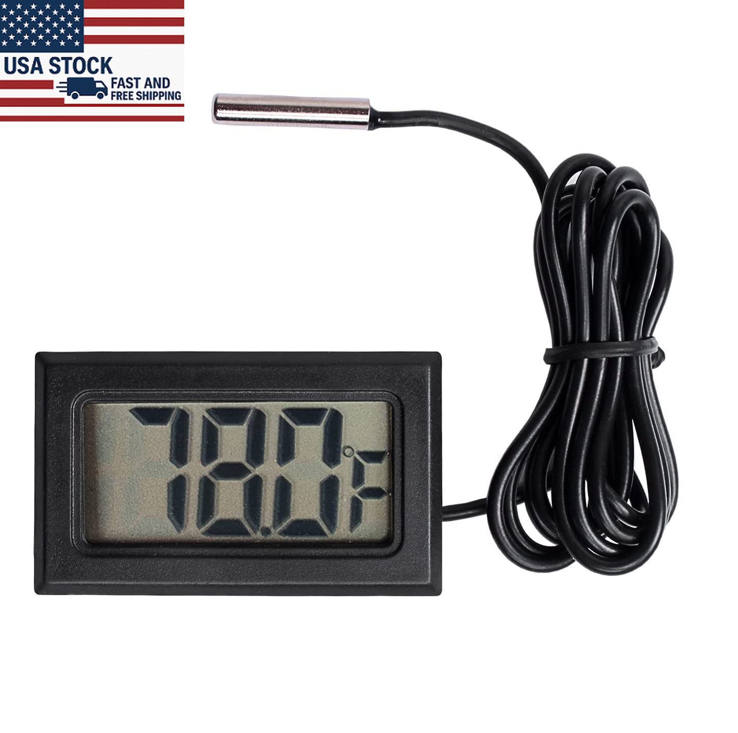 5 PCS Digital LCD Thermometer with Probe for Fridge and Water Temperature