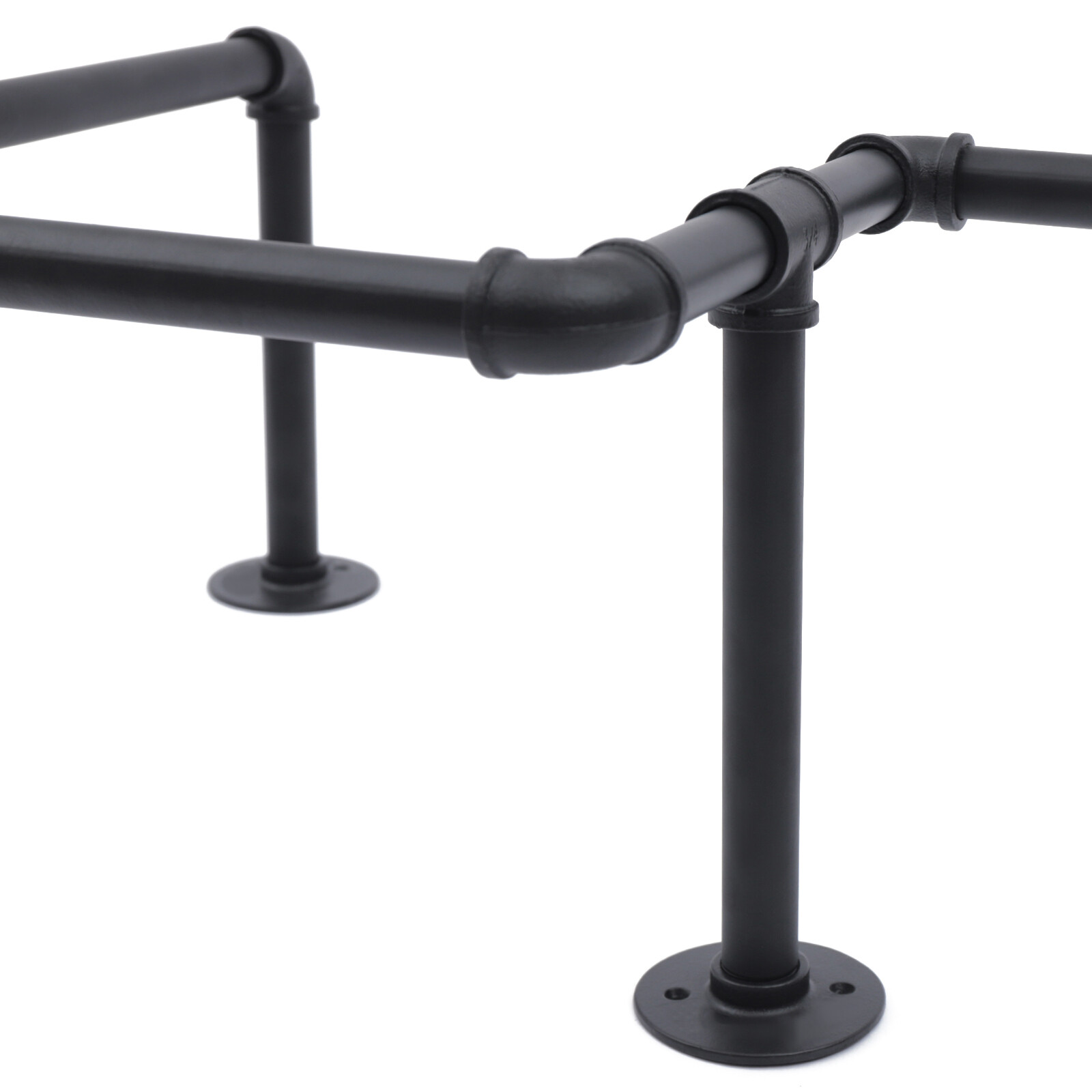 Wall Mounted Clothes Rack Industrial Pipe Clothing Garment Display Rack Retail