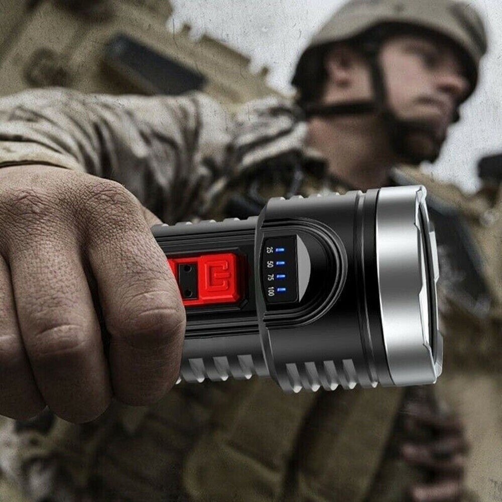 350000000 Lumen Super Bright LED Tactical Flashlight Rechargeable LED Work Torch