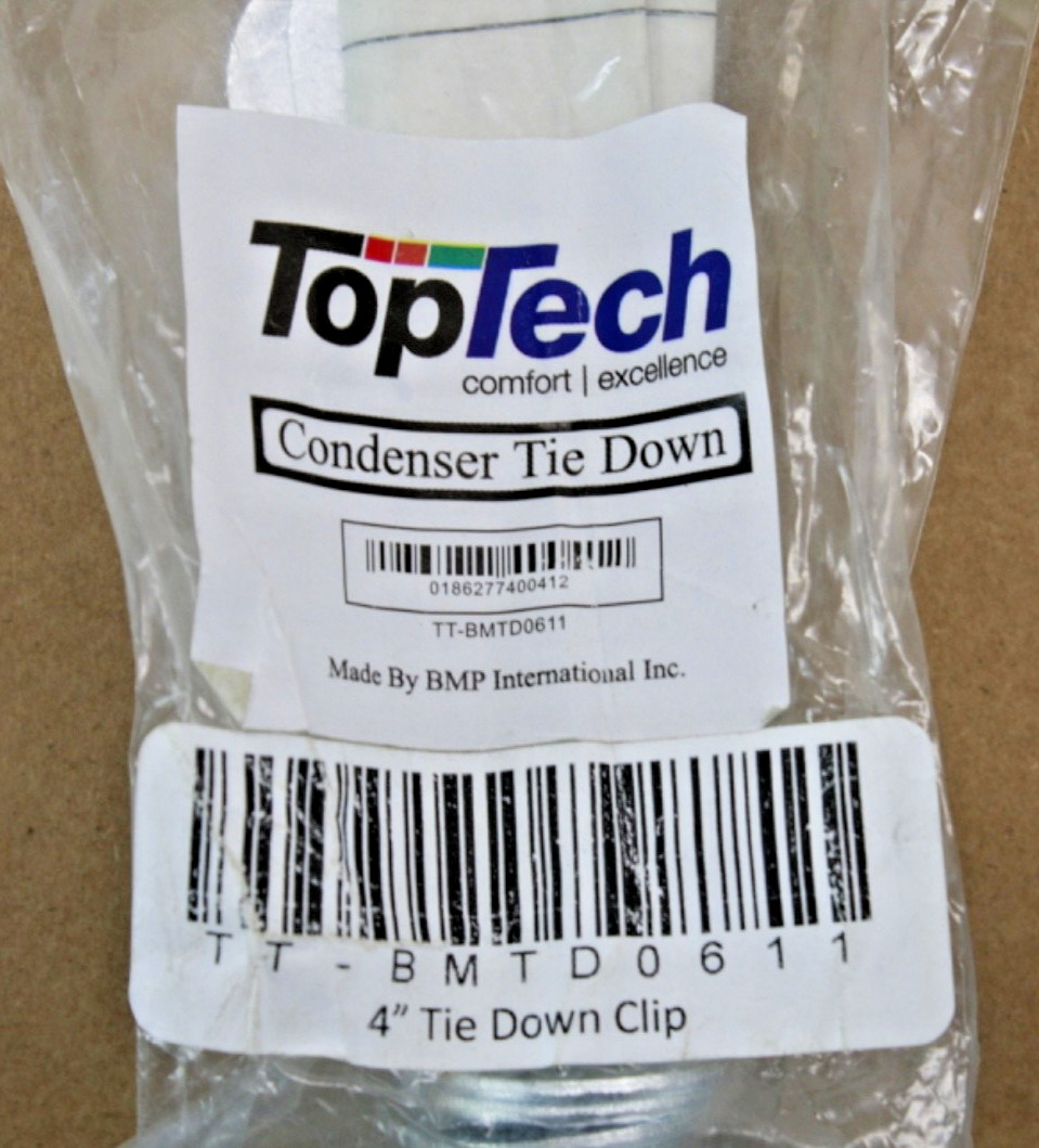 TopTech TT-BMTD0611 CONDENSER TIE DOWN 4 PACK - 4" Hurricane "L" Bracket