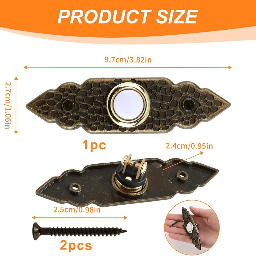 Replacement Wired Doorbell Button Bronze for Residential Commercial