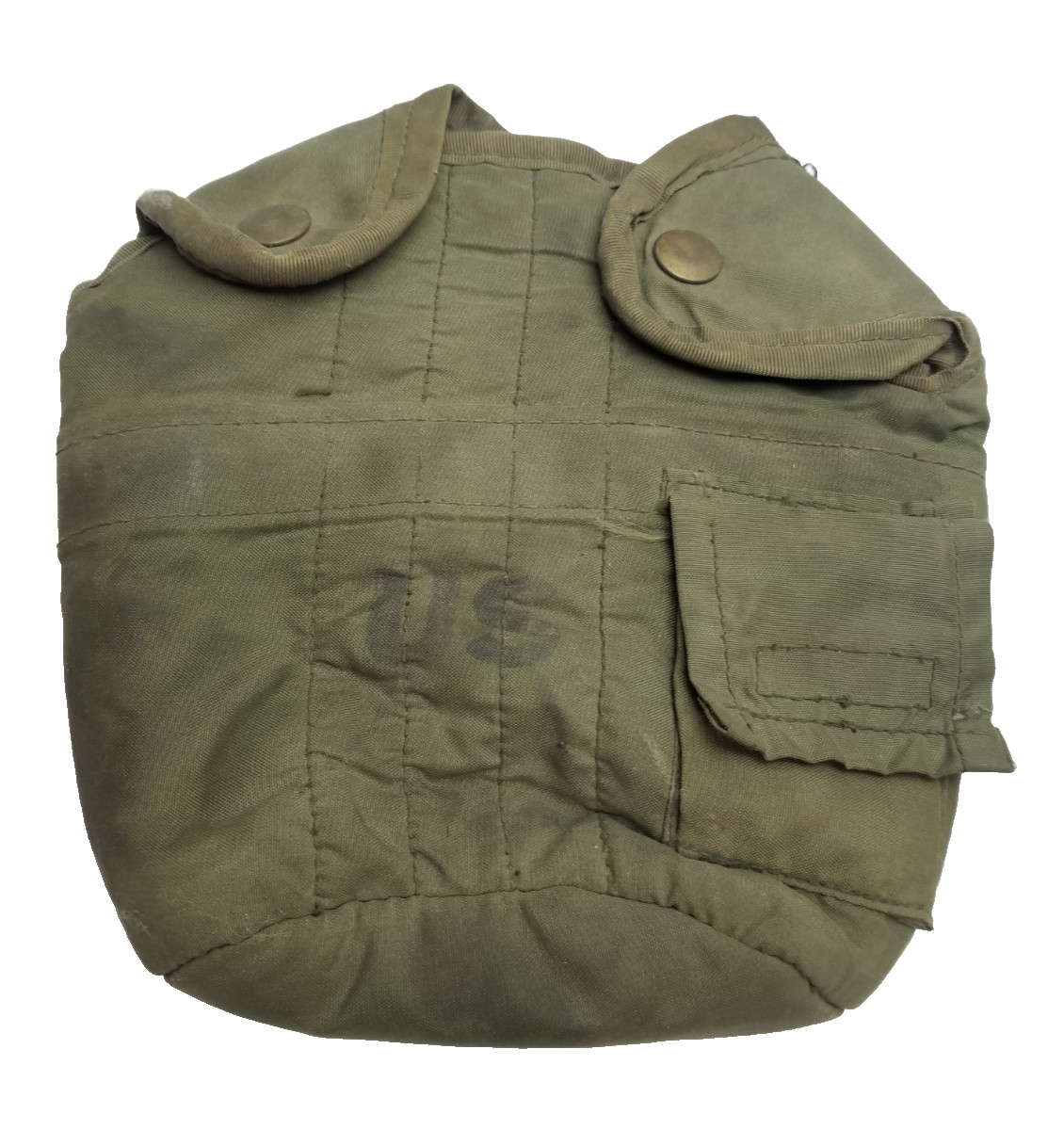 US Military Canteen Cover with Vertical & Horizontal Stitching Dated 1975 USED