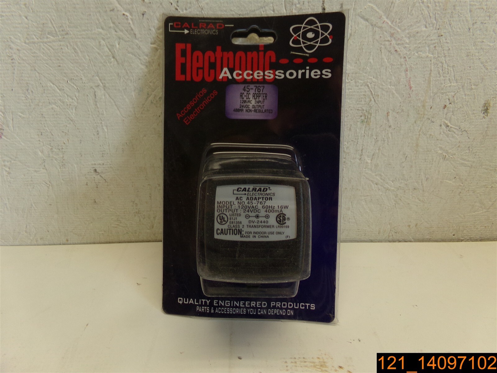 45-767 AC-DC Adapter, 120 VAC Input, 24 VDC Output Calrad