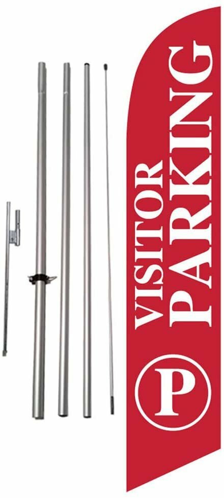 Visitor Parking Feather Banner Swooper Flag Kit w/Spike