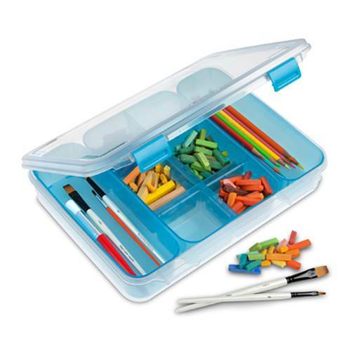 Sterilite Divided Case Stackable Plastic Small Storage Lidded Container, 6 Pack