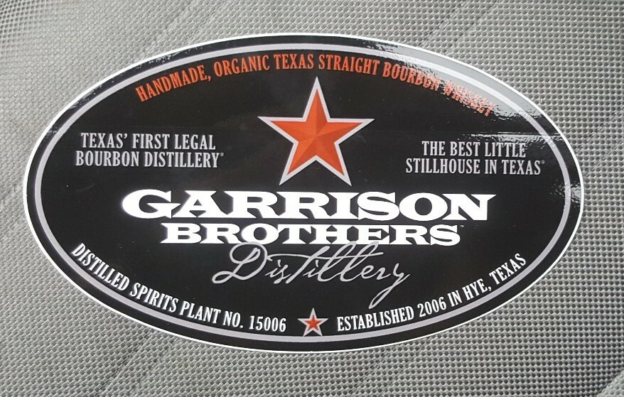 2 GARRISON BROTHERS DISTILLERY Organic Texas Straight Bourbon Whiskey Sticker +2