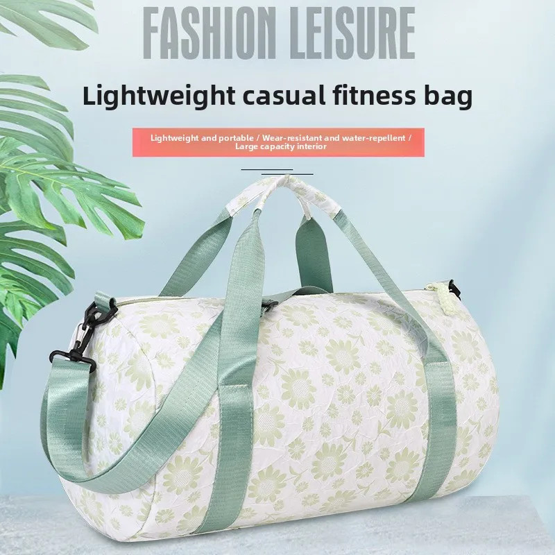 2025 New Floral Print Short Trip Handheld Casual Sports Fitness Yoga Bag Women L
