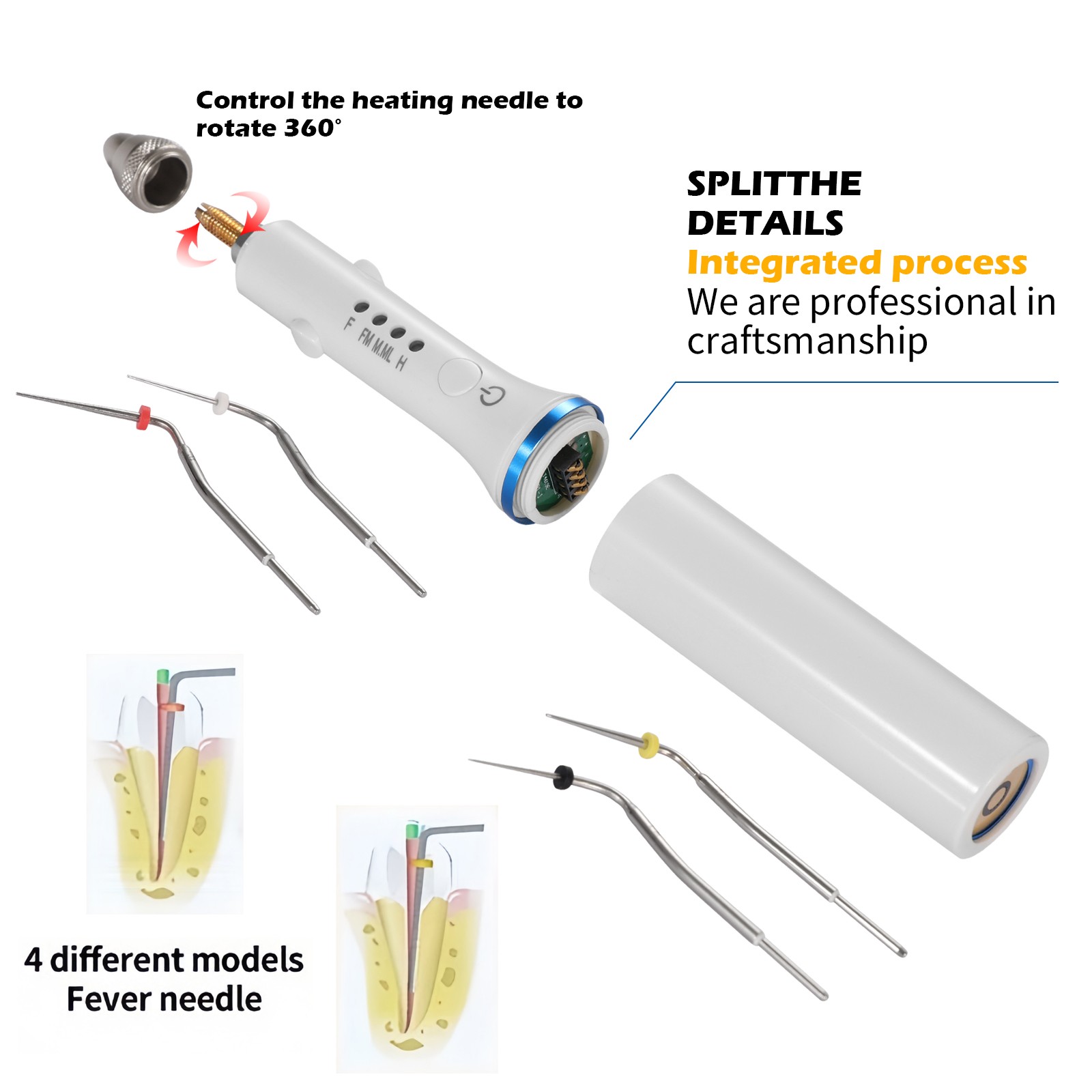 Dental Gutta Percha Obturation Pen 2S Heating Double Charging w/ 4 Endo Tips