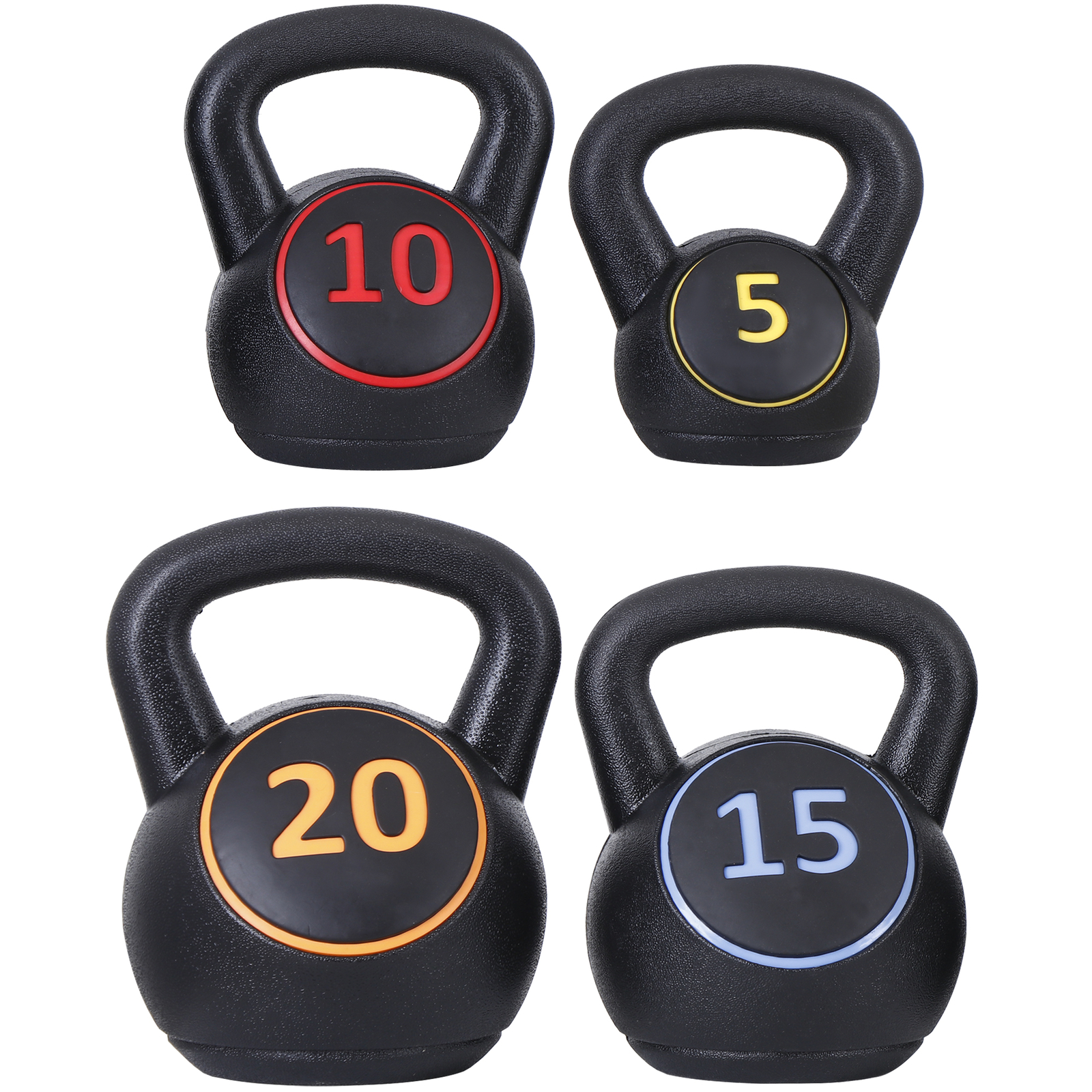 4 Piece Kettlebell Sets Strength Training Kettlebell Wide-Grip Weight Set