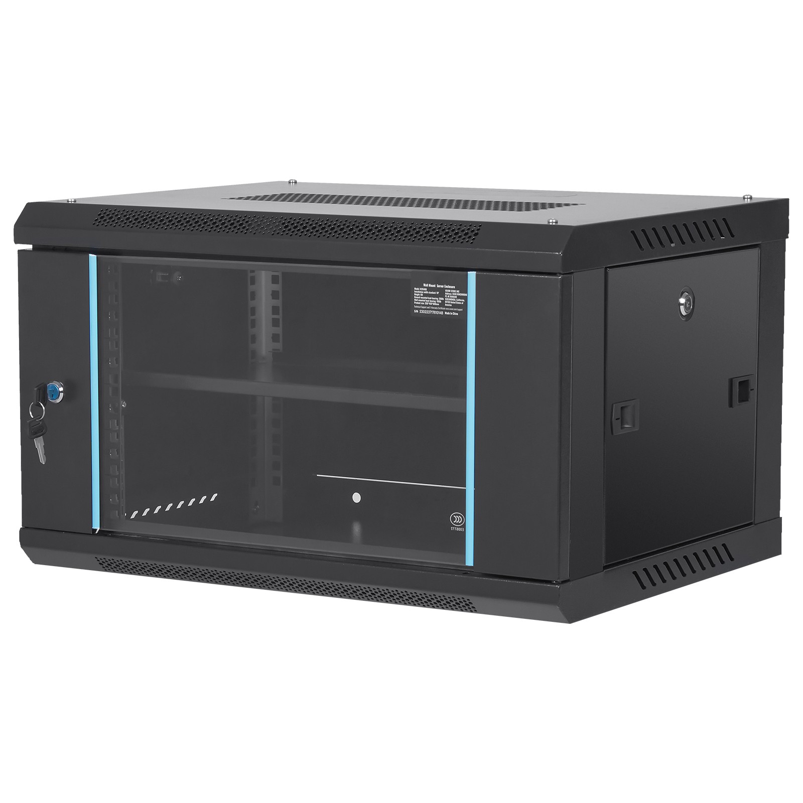 Uimoso 6U Wall Mount Network Server Rack Cabinet Enclosure 15.5'' Deep Door Lock