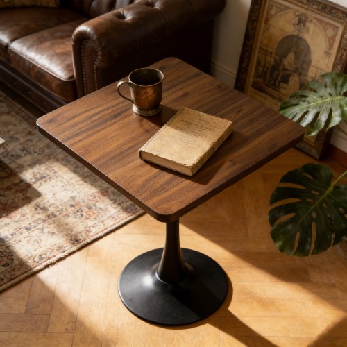 Mid Century Modern Square Dining Table Wooden Kitchen Table for Small Space Retr