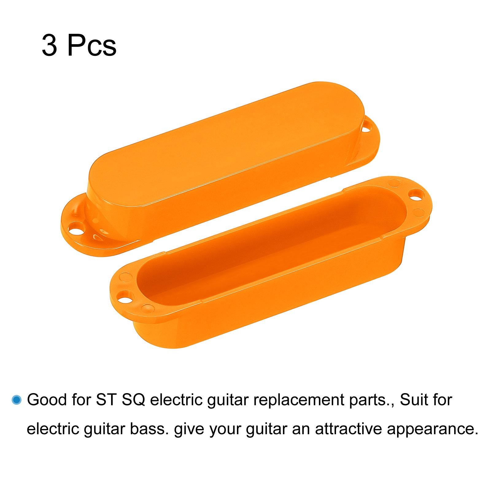 Guitar Pickup Cover Closed Single Coil Plastic Closed Shell Orange 3Pcs