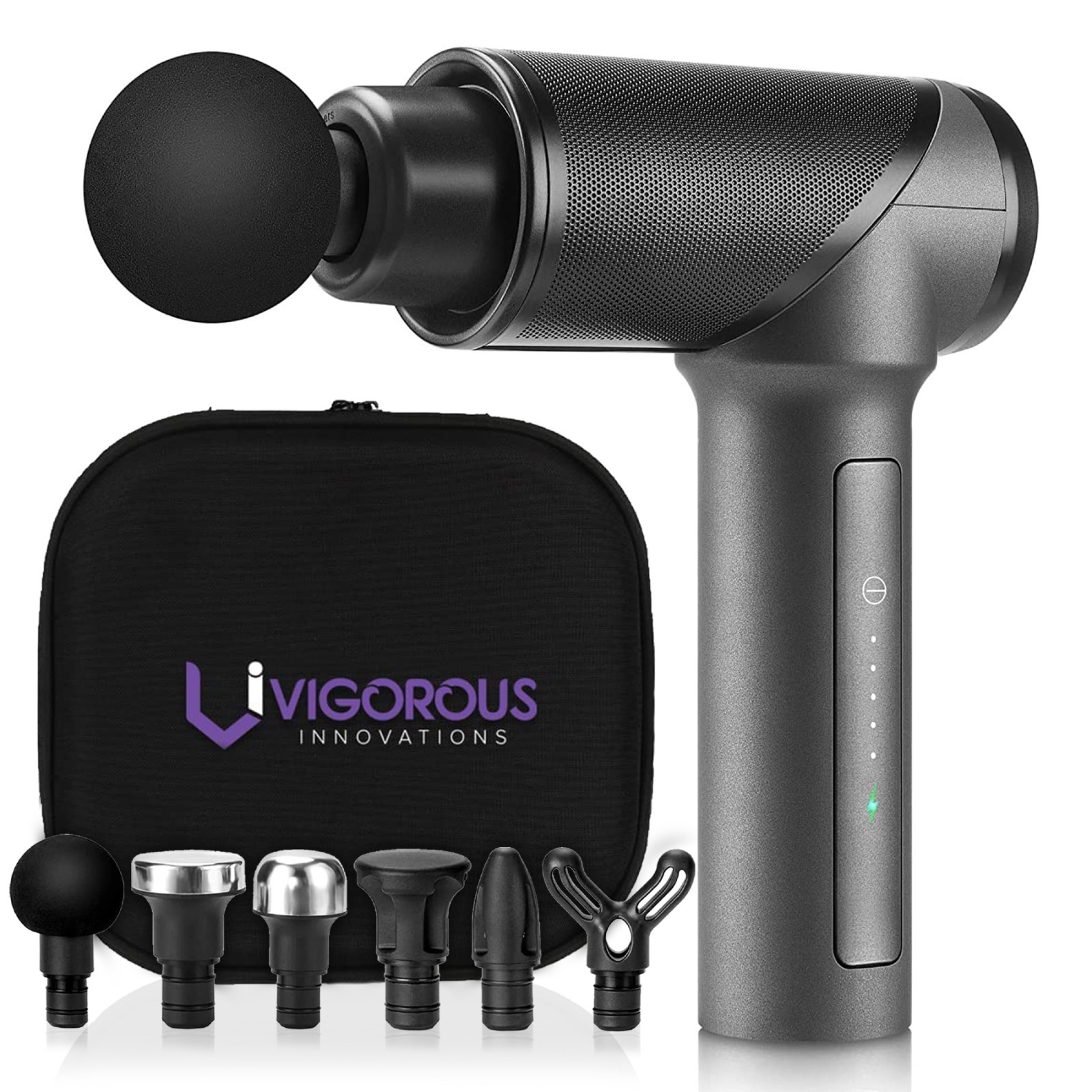 VI Pro Mini Massage Gun — Deep Tissue Percussion Massager with 6 Attachments