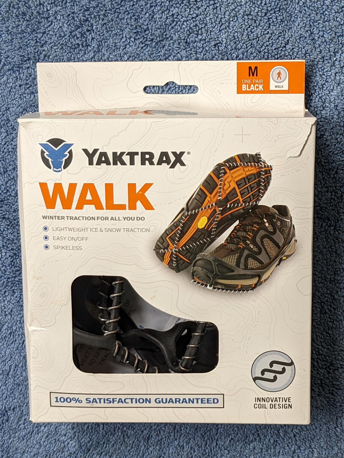 Medium Yaktrax WALK Traction Device Black Winter Snow Ice One Pair