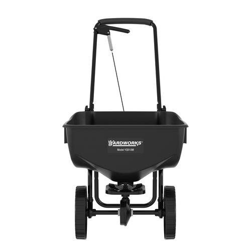 50 Lb Black Broadcast Spreader Walk Behind Resin Hopper Fertilizer Salt Seeder