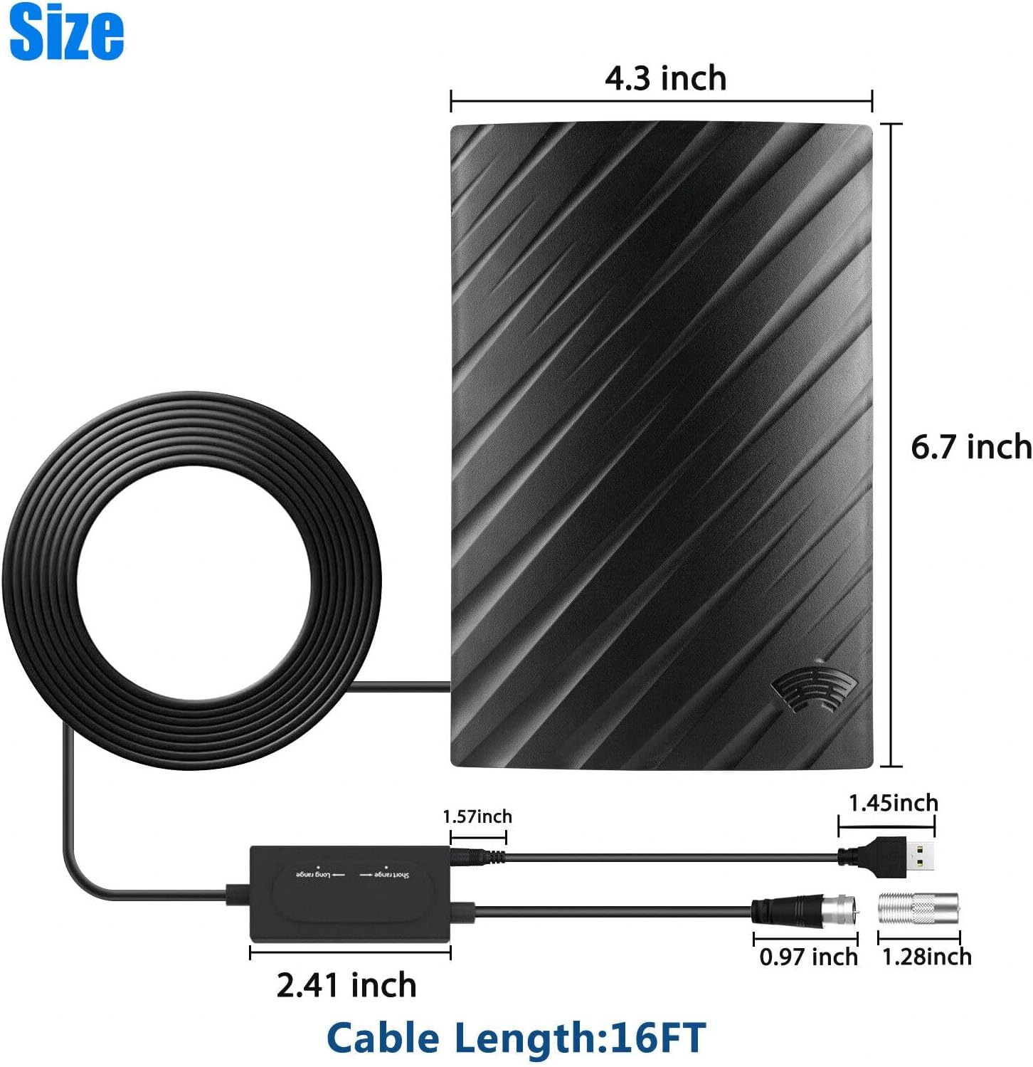 TV Antenna 5600 Miles Digital HDTV Amplified 4K 1080P Waterproof Outdoor Indoor