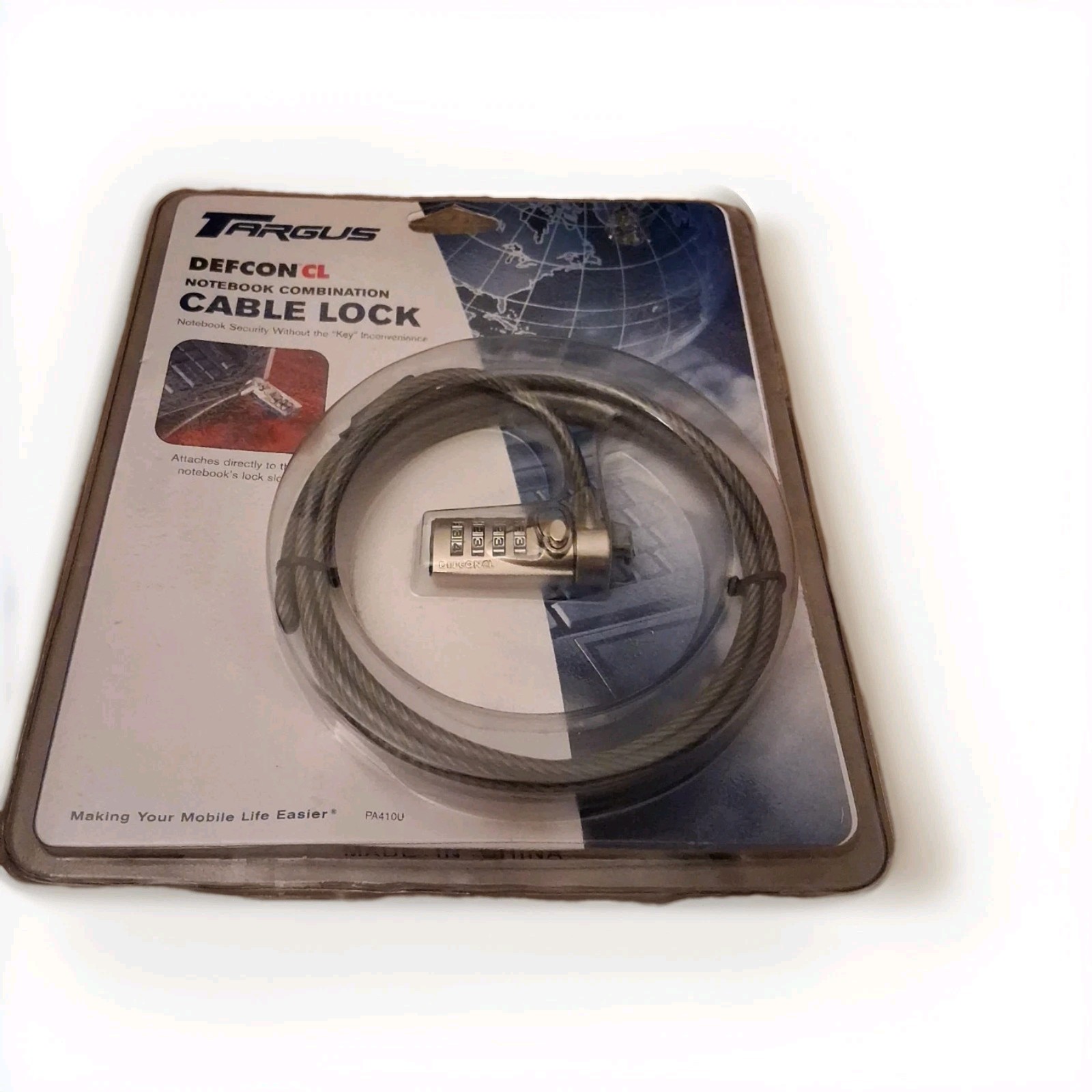 Targus Defcon CL Notebook Combination Cable Lock 6.5 foot cable PA410U
