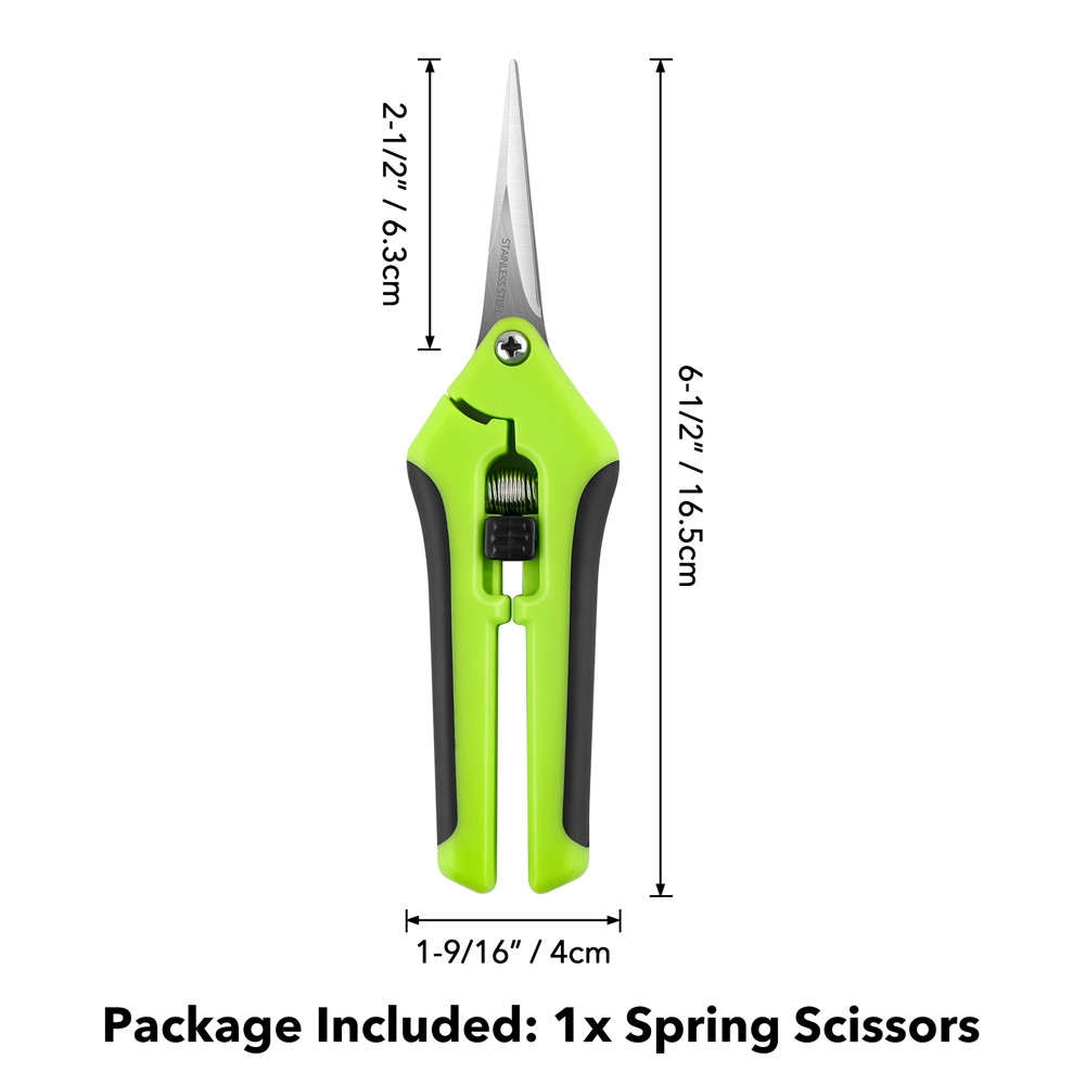 Green Ergonomic Spring Action Scissors Craft Shears with Stainless Steel Blades