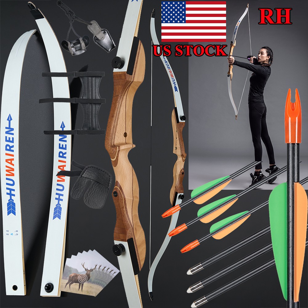 48"RH Archery Takedown Recurve Bow 10-20lbs&Arrows Youth Hunting Shooting Target