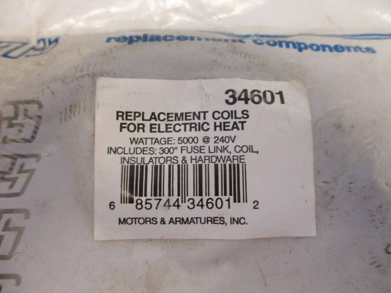 MARS REPLACEMENT COILS FOR ELECTRIC HEAT KIT P/N: 34601, wattage: 5000 @ 240VOLT