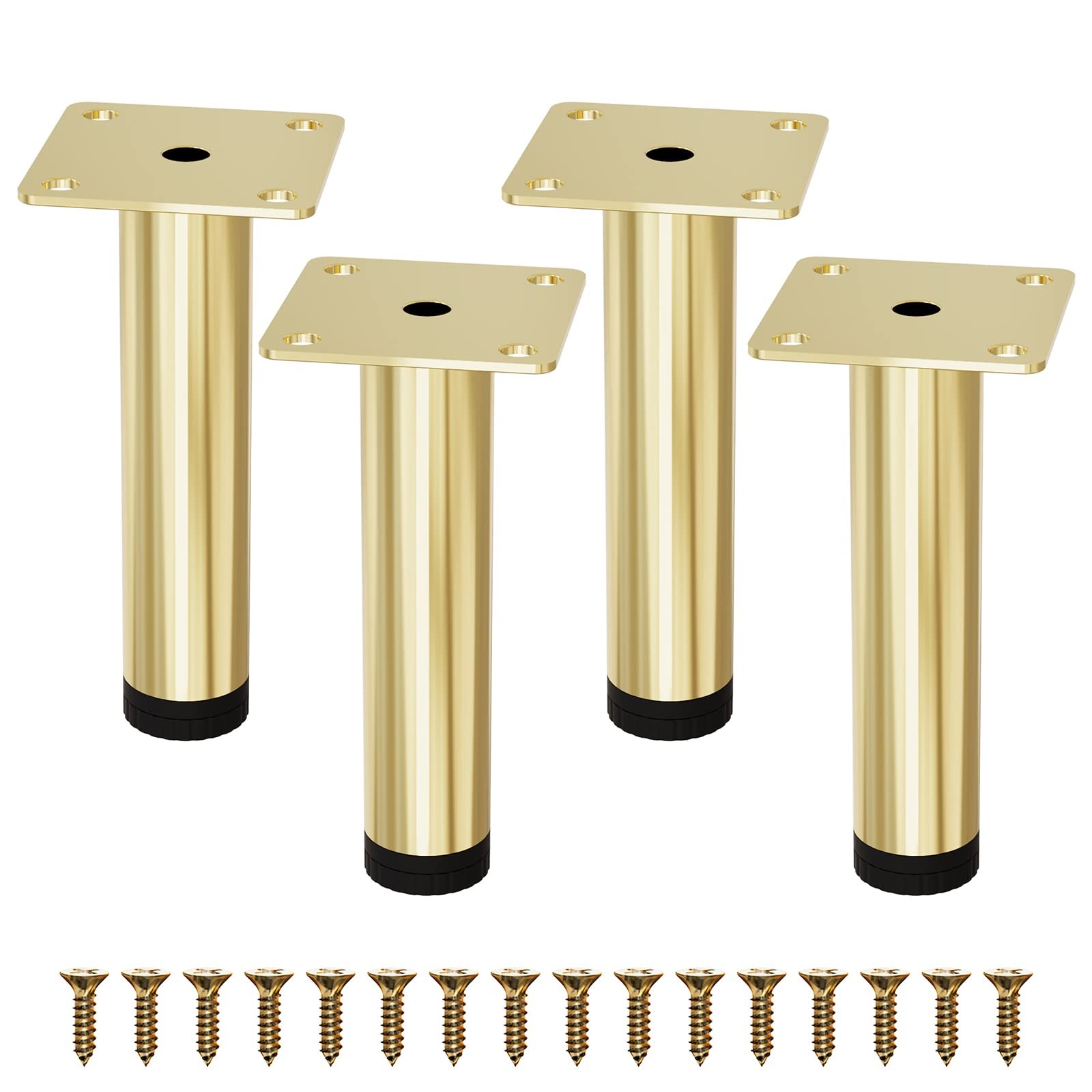 Furniture Legs 6In Metal SOFE Legs Set 4 Gold Dresser Legs Sideboard