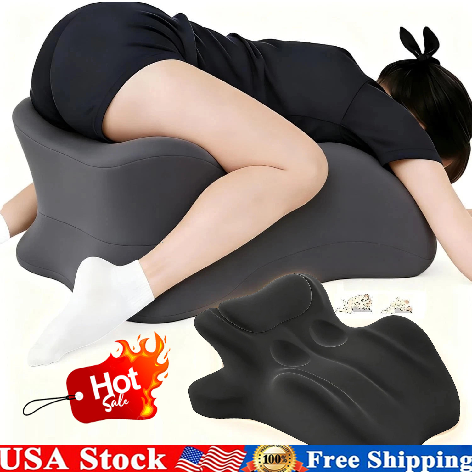 Couple Sex Wedge Pillow Sweet Spot Perfect Position Memory Foam Butt Cushion New