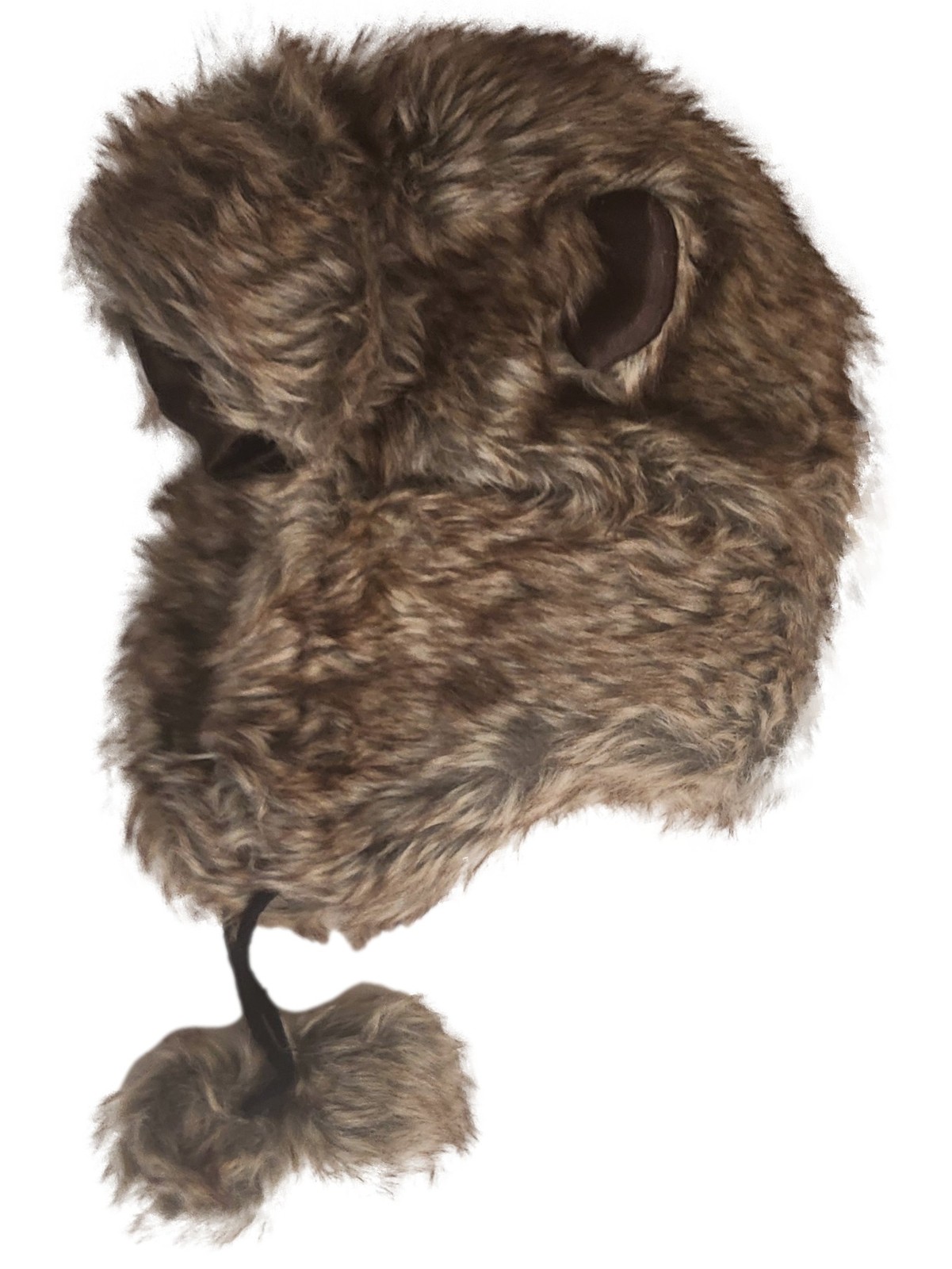D&Y Womens Plush Fuzzy Brown Bear Eared Trapper Hat Cap