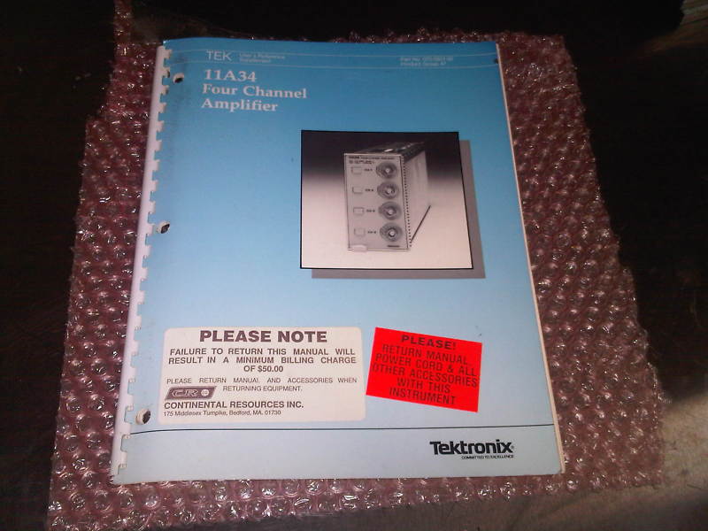 Tektronix 11A34 Amplifier User's Reference Supplement