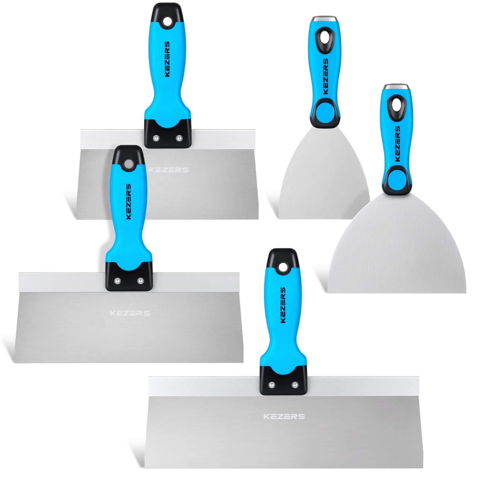 5 Piece Stainless Steel Drywall Knife Set 4 6 8 10 12 Inch for Wall Repair