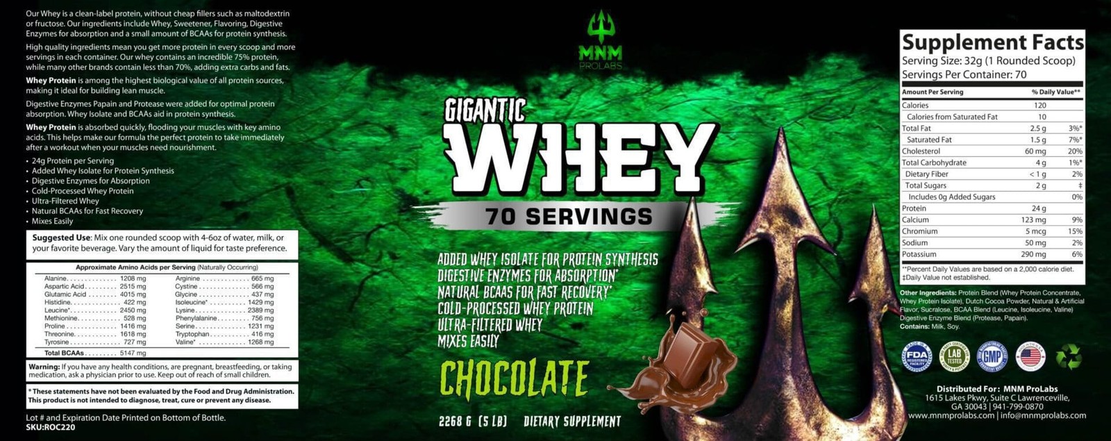 5lb GIGANTIC-WHEY Protein Chocolate