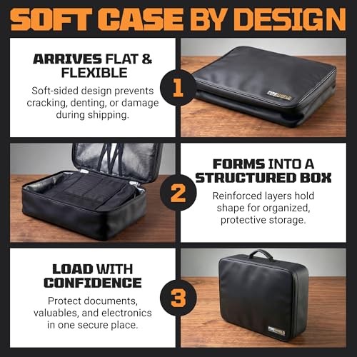 FIRESHIELD PRO 5200°F Fireproof Document Box with Lock – Fire Safe Organizer