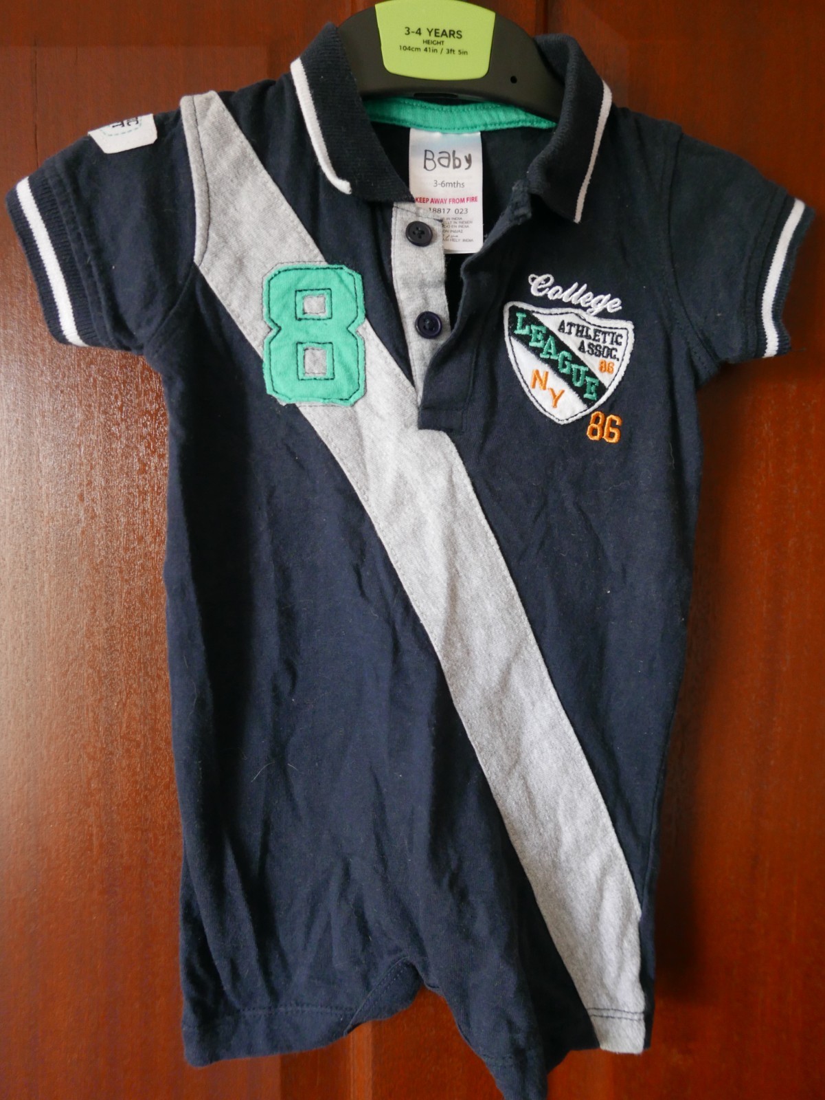 Peacocks Romper, Age 3-6 months, Sports Top Design