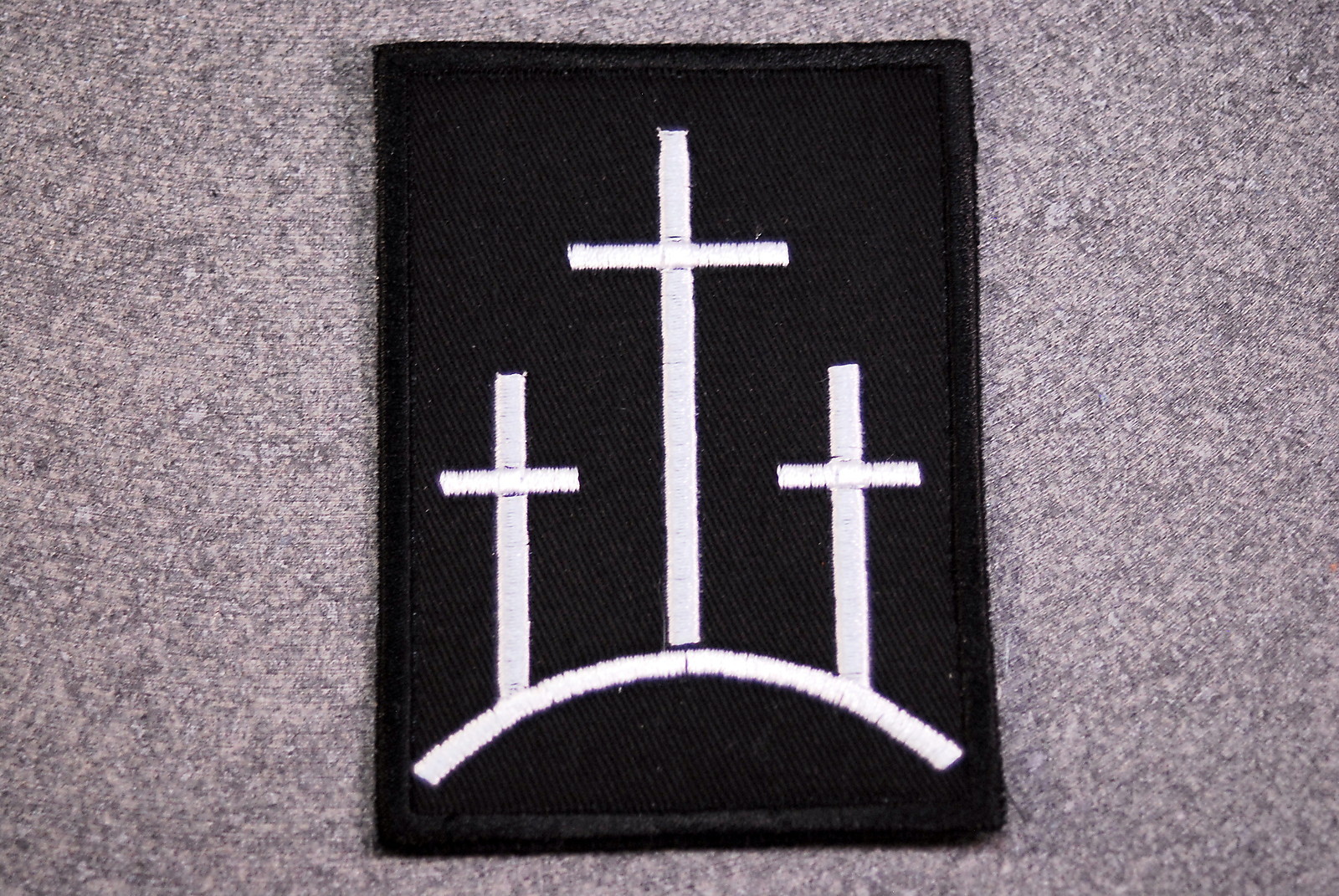 3 CROSSES, CHRISTIAN Emdroidered Biker Vest Patch