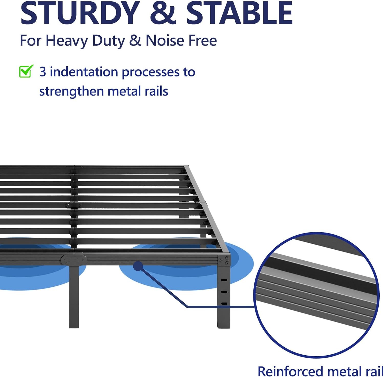 12 Inch High Metal Full Size Bed Frame Platform Bed Frame Full Size No Box