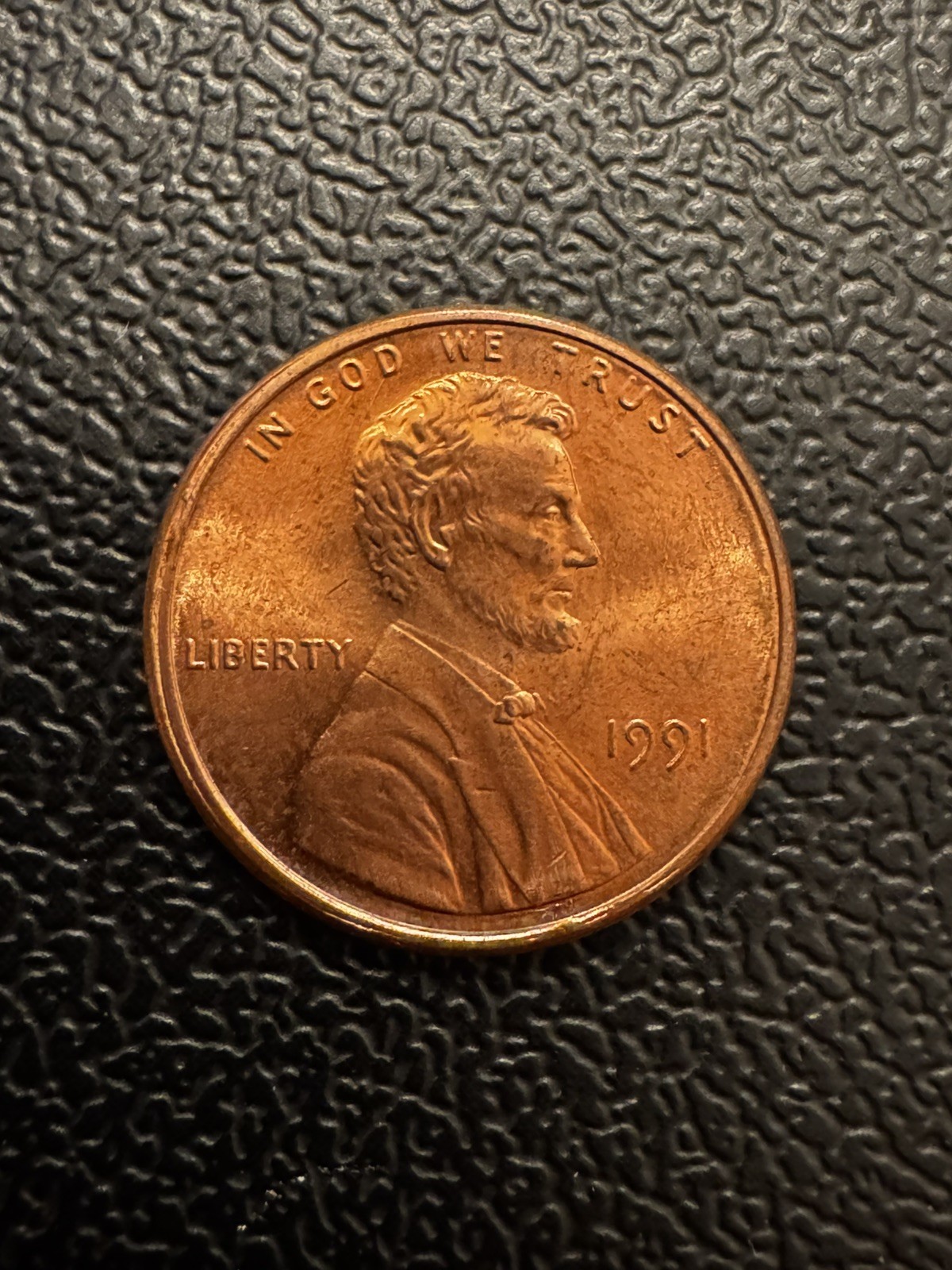 1991 Lincoln Head Memorial Penny Reverse Die Crack