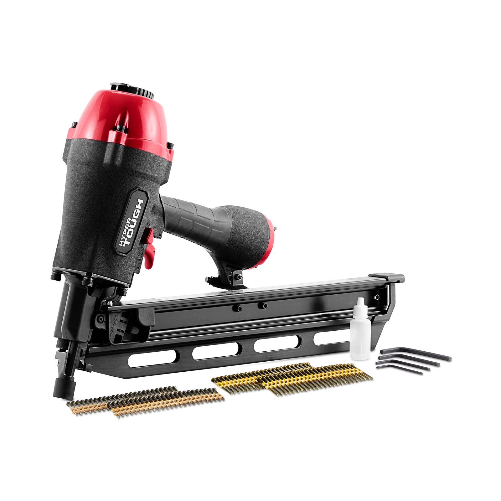 Hyper Tough FN2190V Pneumatic 21-Degree Framing Nailer, Accepts 2 to 3-1/2 Inch