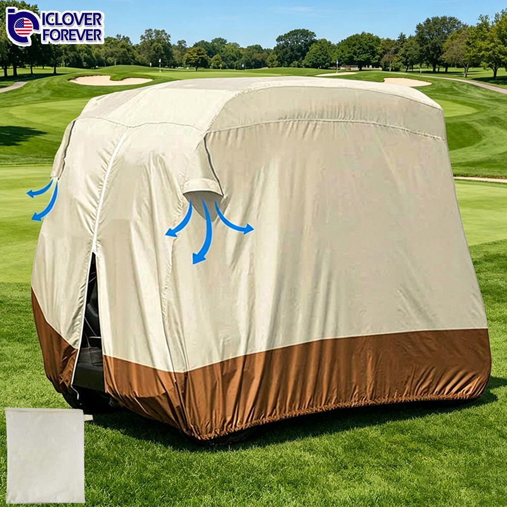 Heavy Duty 4 Passenger Golf Cart Cover Tarp Waterproof For Club Car EZ Go Yamaha