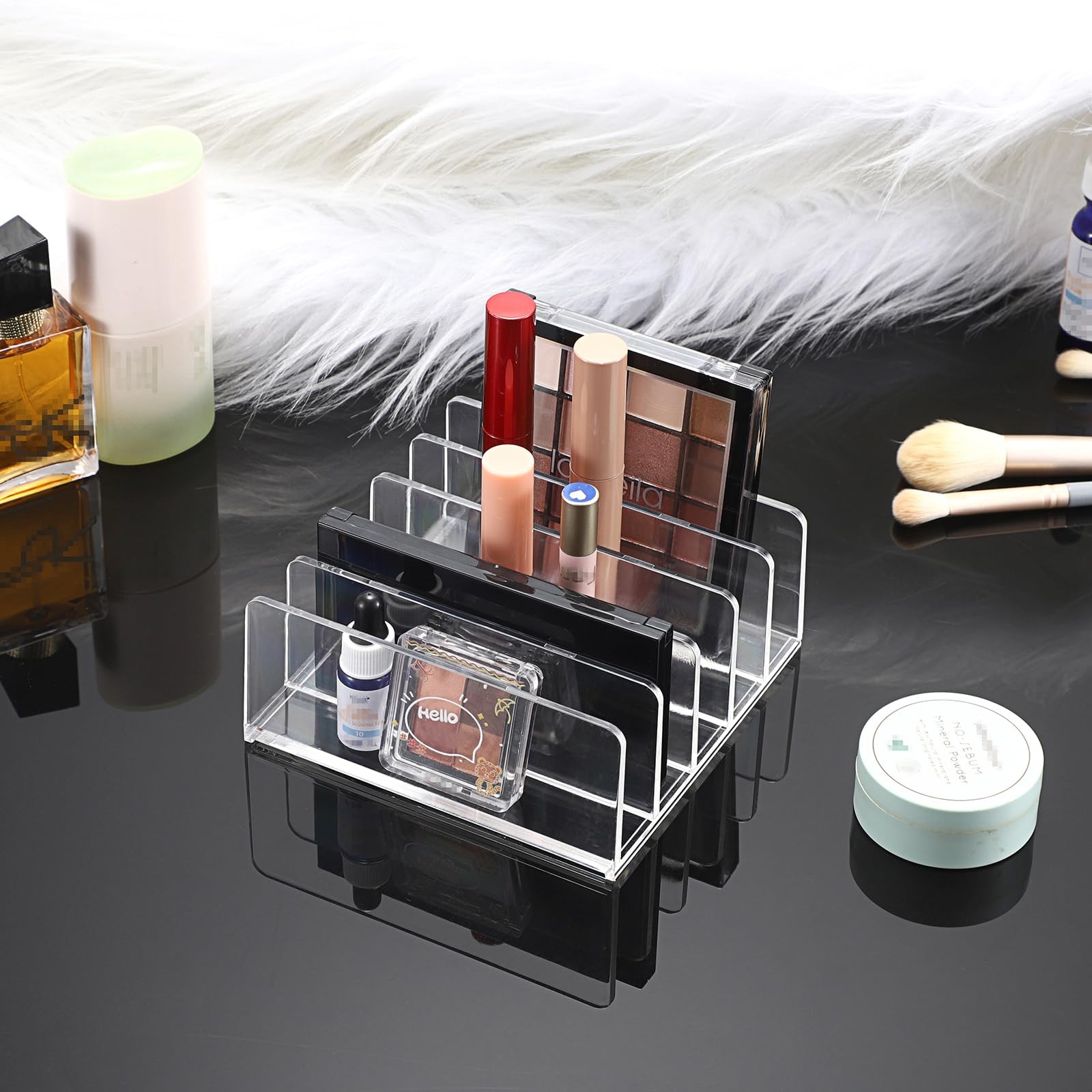 Hipiwe 2-Pack Acrylic File Organizer for Sorting Mail - 5 Slots Transparent