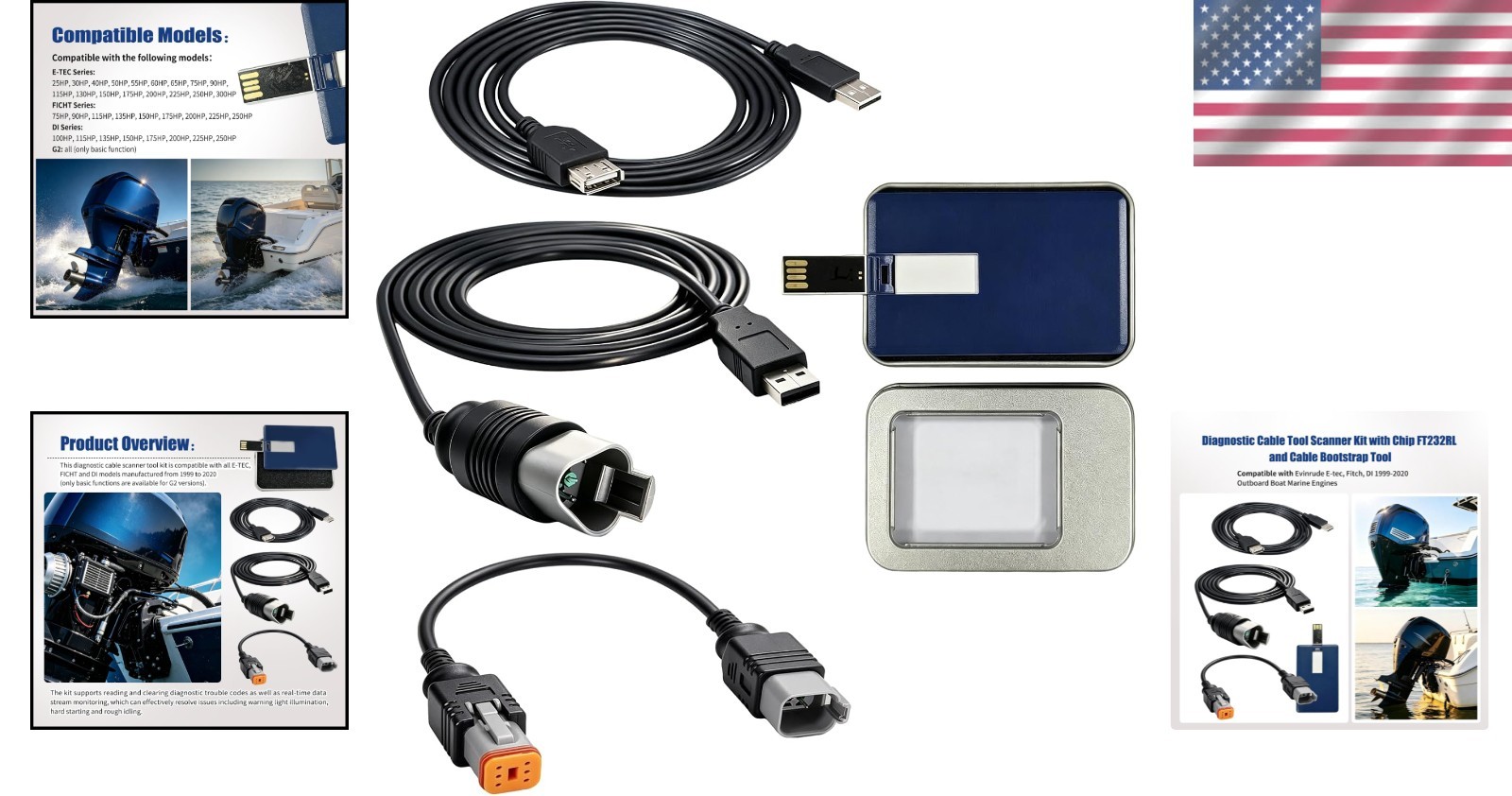 Marine Engine Diagnostic Cable Tool Kit
