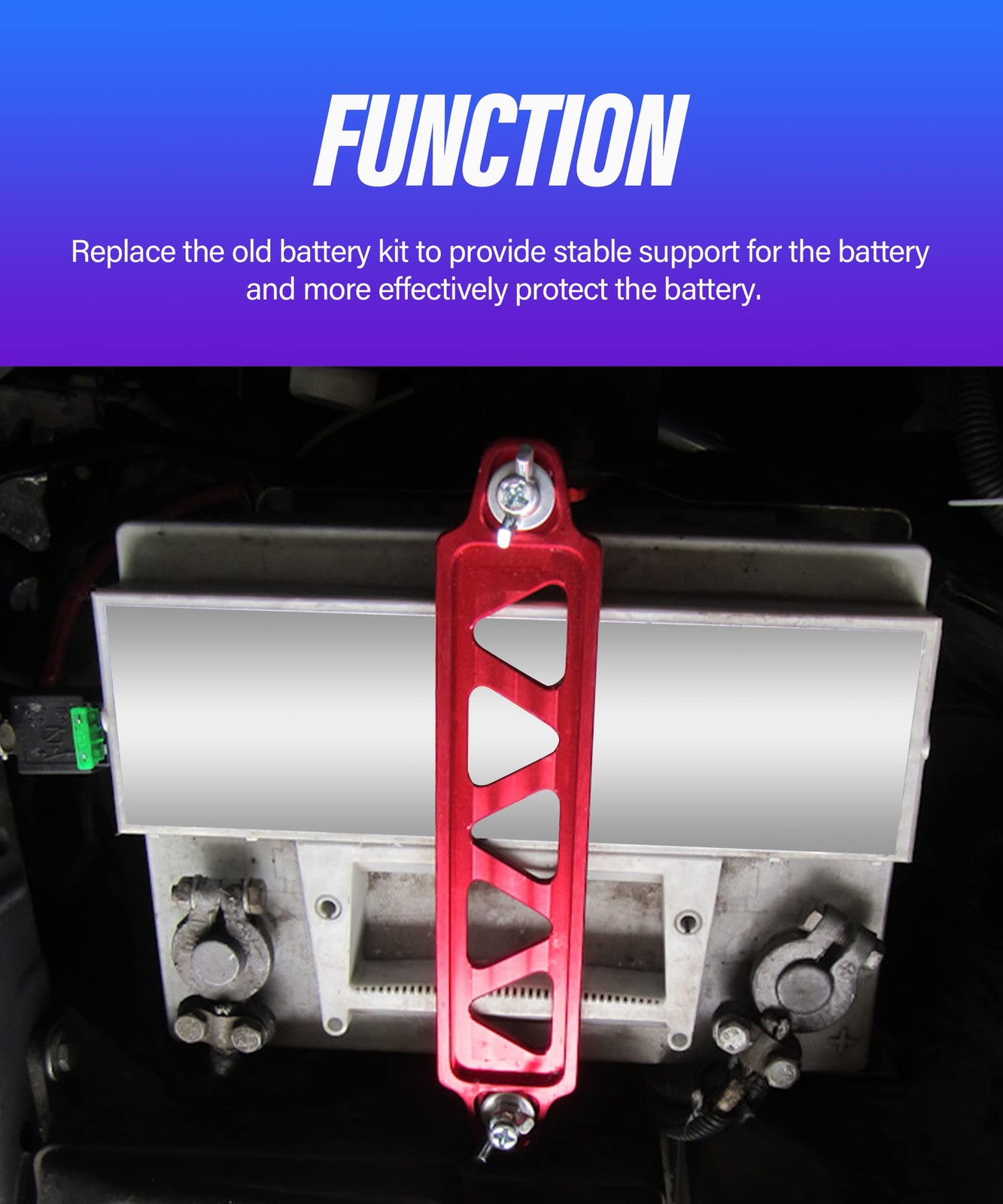 Battery Hold Down Bracket, Universal Crossbar Car Battery Holder Kit with 10i...