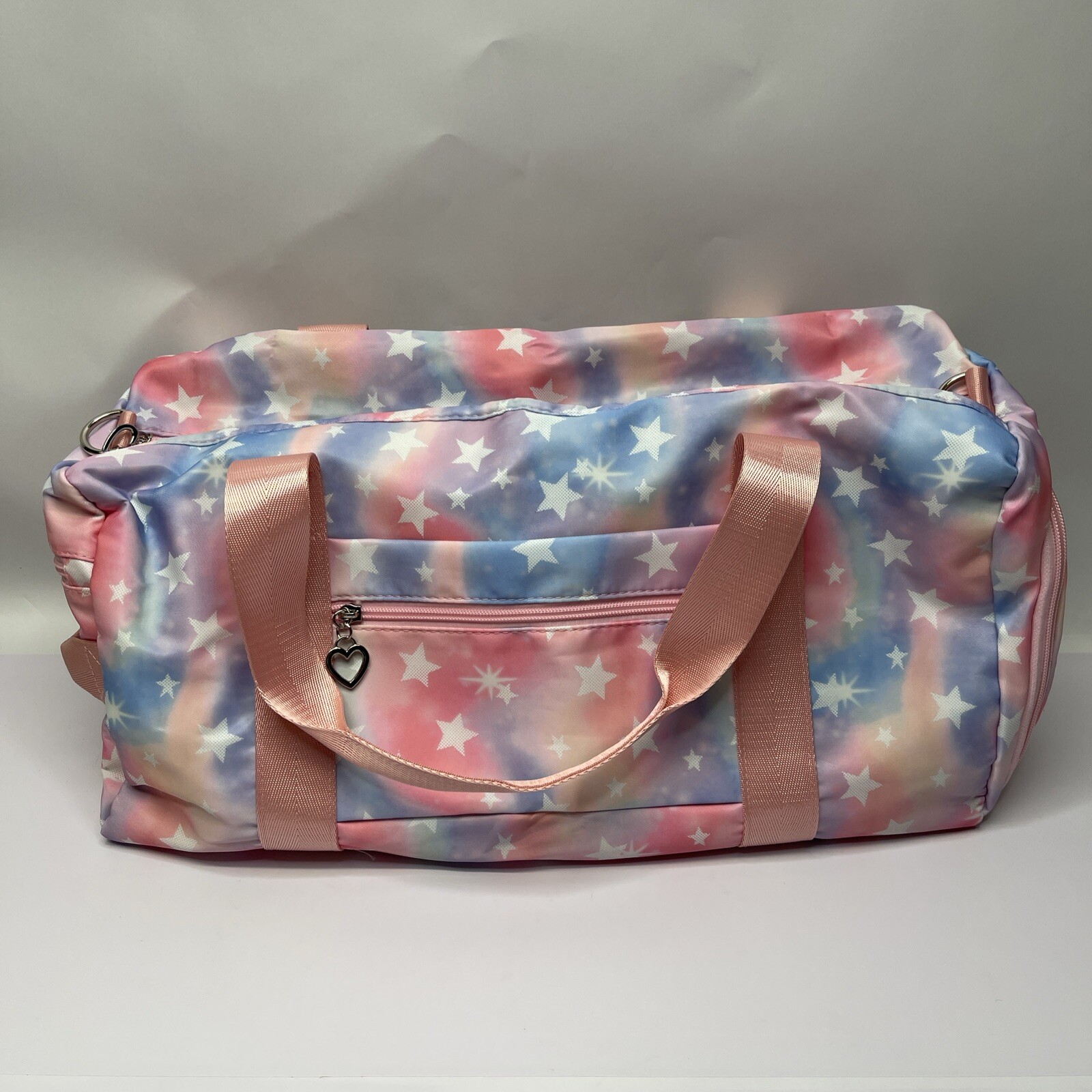 HUA ANGEL Travel Duffel Bag Sports Gym Fitness Tote Weekender Luggage Stars Pink