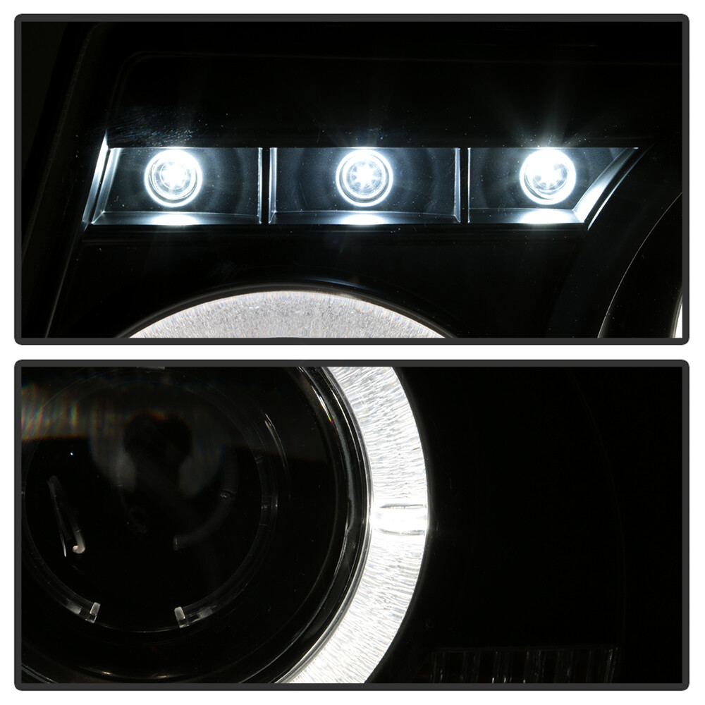 Blk 2001-2011 Ford Ranger LED Halo Projector Headlights w/Built In Corner Lamps