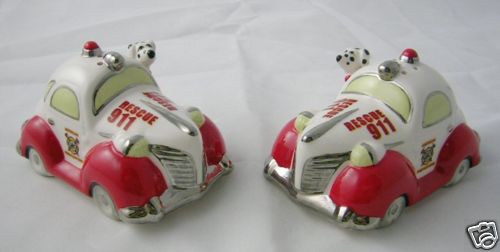 Henry Cavanagh "American Firefighter" Dalmation Dog Driving A Car Salt & Pepper