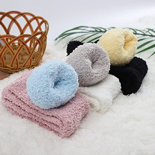 Womens Fuzzy Socks Microfiber Soft Cozy Warm Slipper Sleeping Slipper Socks-a