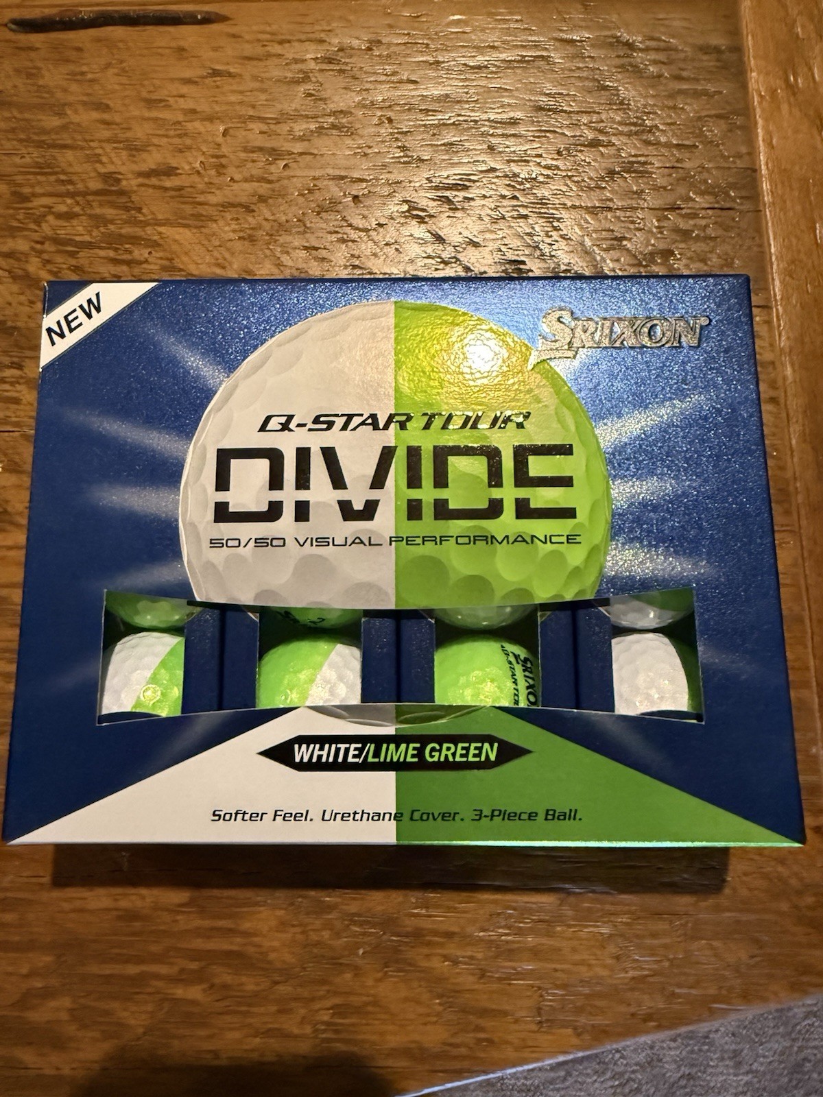 Brand New Srixon Q-Star Tour Divide Golf Ball Green & White 1 Dozen